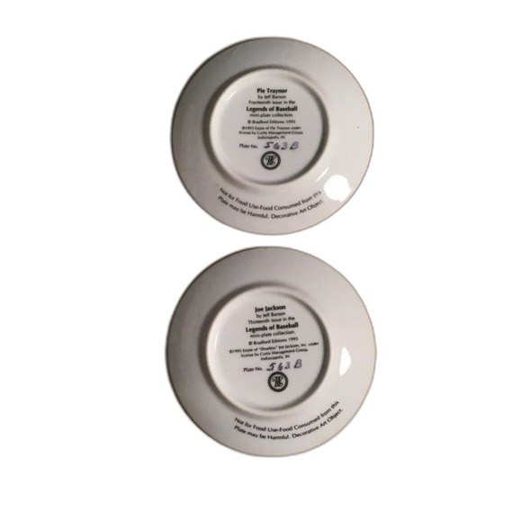 Bradford Exchange Mini Plates 3.5" Joe Jackson and Pie Traynor - Picture 2 of 3